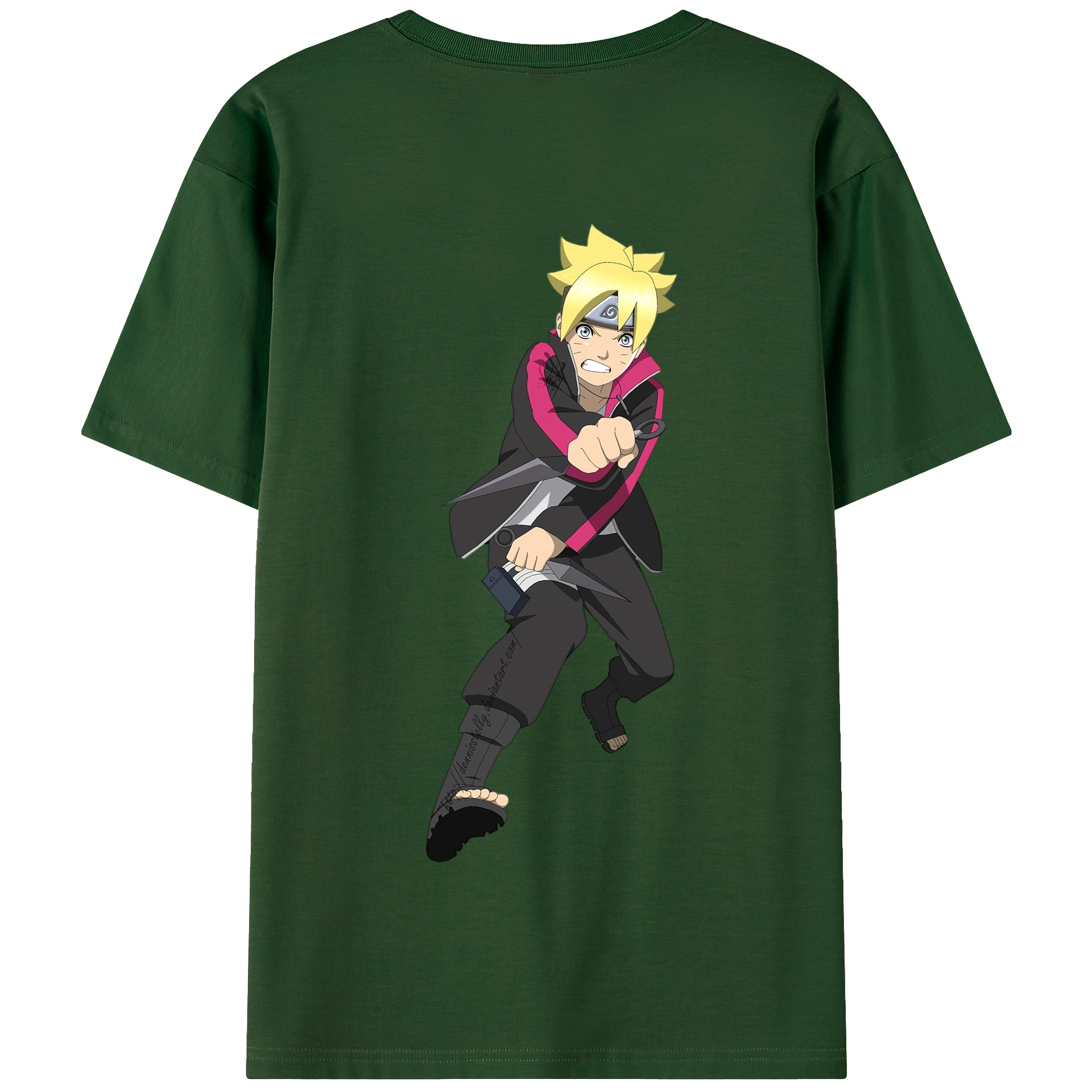 （画像用） NARUTO -ナルト- うずまき ボルト Uzumaki Boruto 綿100％半袖Tシャツ（背面プリント）